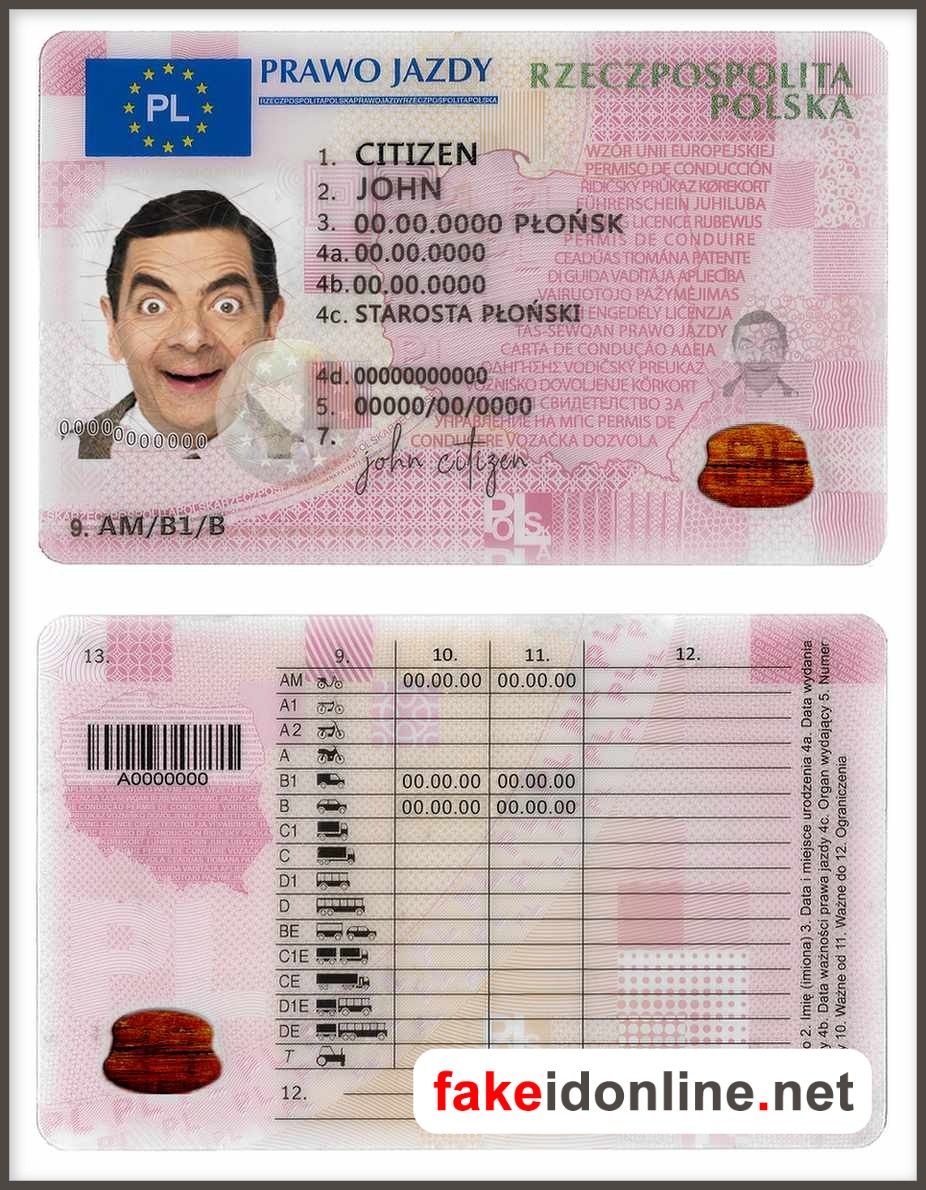 Poland Driver License PSD Template